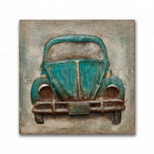 Vintage 3D Outdoor Car Metal Art Painting on Iron